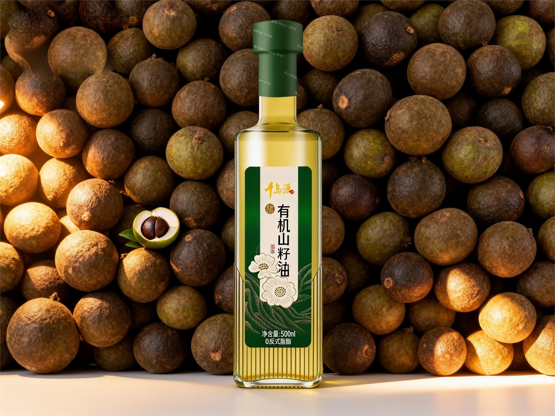 美霖设计山茶油玻璃瓶型与食品礼品包装案例