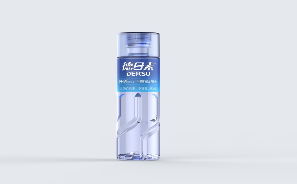 Real-life example images of the De Risu 380ml mineral water bottle design