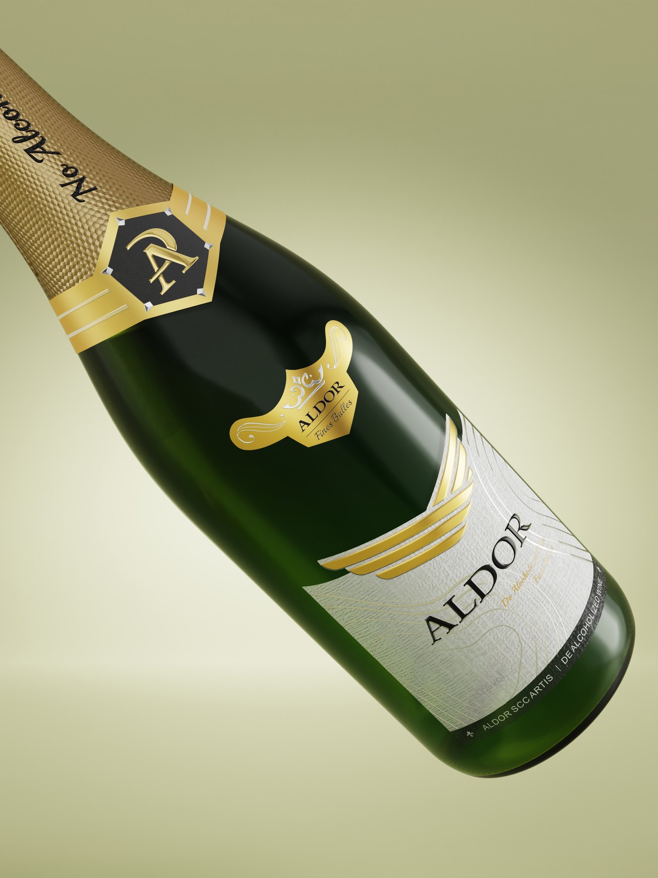 Aldor脱醇酒瓶型包装设计真实案例图