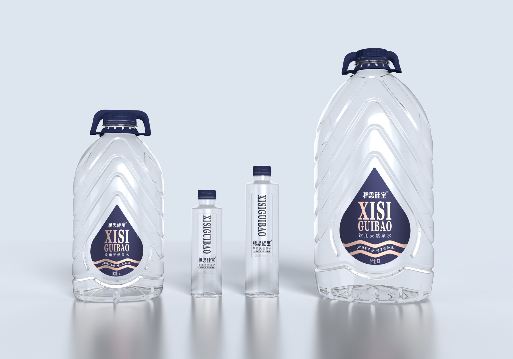 稀思硅宝天然泉水包装设计真实案例图